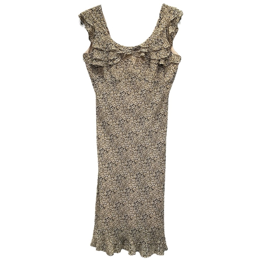 Expressions Women’s Vintage Floral Shift Y2K Ruffle Sleeveless Dress Sz 10